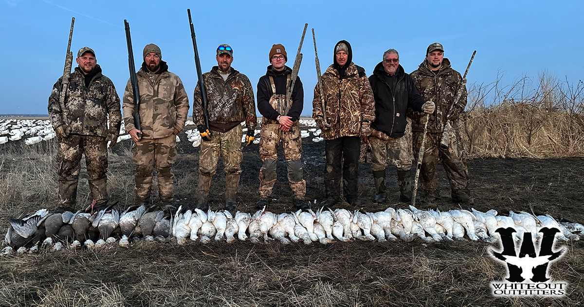 How Many Hunters are in a Group for a Spring Snow Goose Hunt with Whiteout Outfitters?